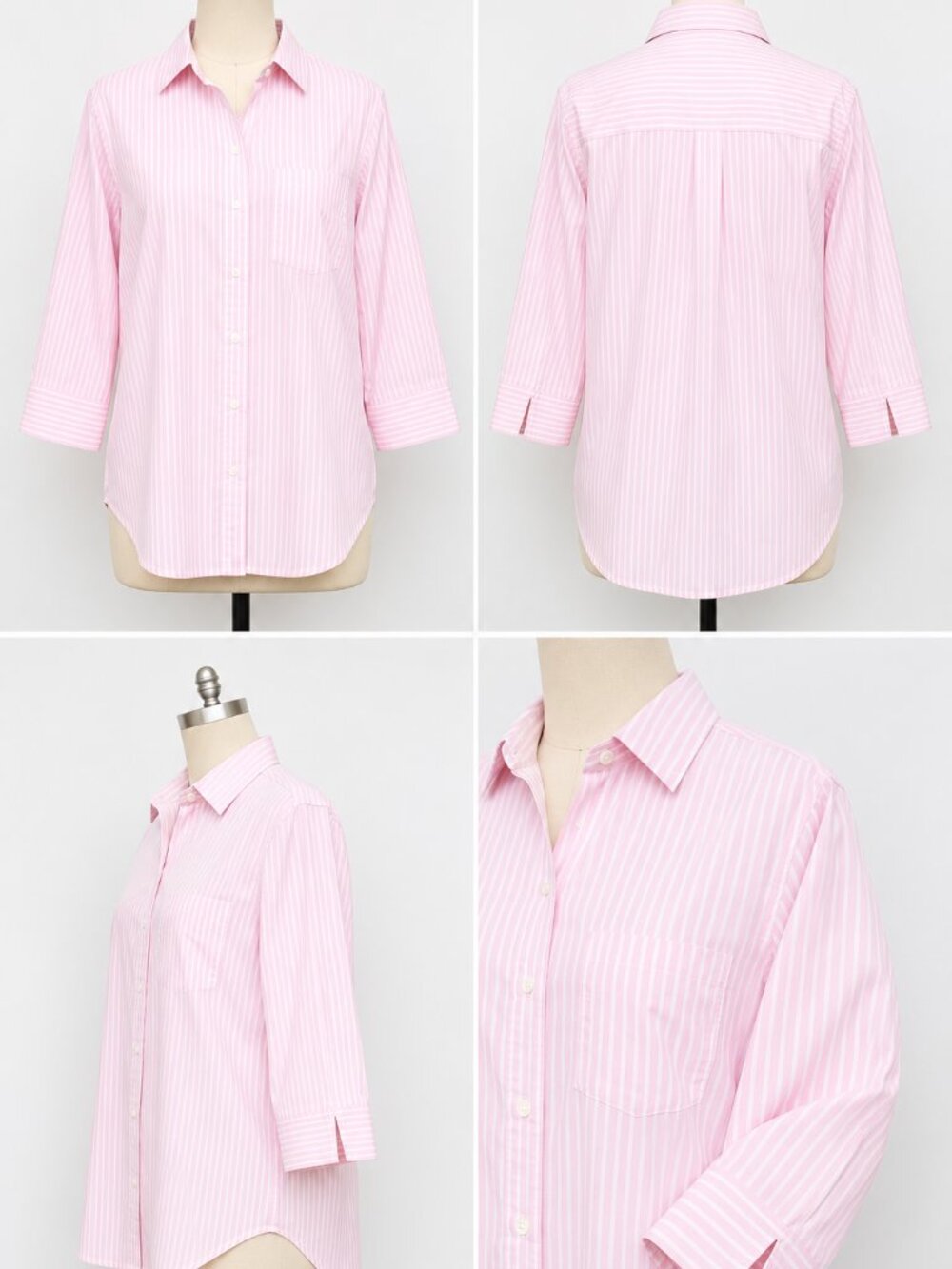 Amazon Essentials Pink Striped Cotton Shirt – Size L